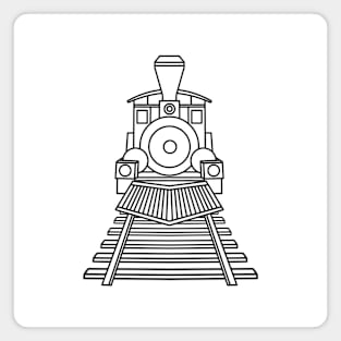 Hand drawn cute black locomotive Magnet